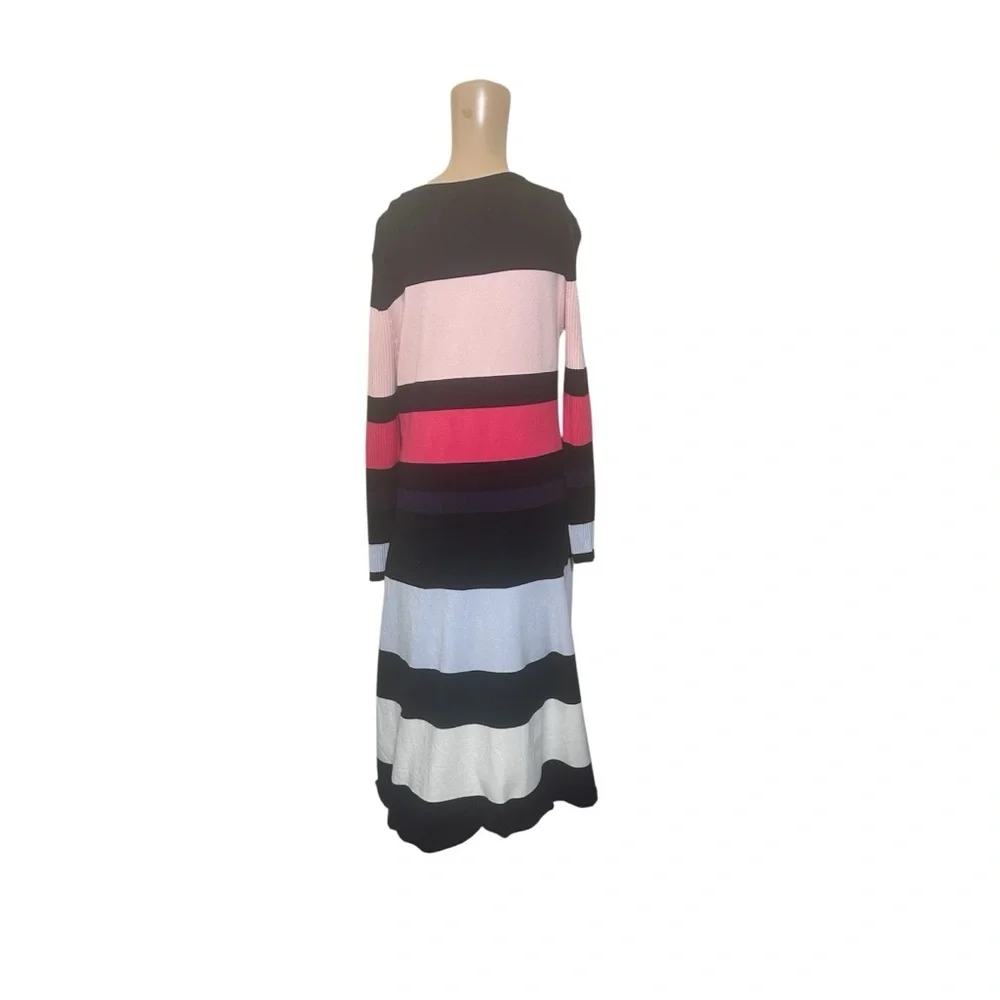 Eliza J Multicolor Striped Long Sleeve Dress - Picture 2 of 4